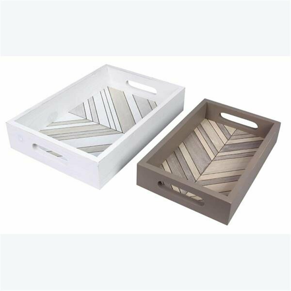 Youngs 13 in. Wood Nesting Trays, Assorted Style, 2PK 12148